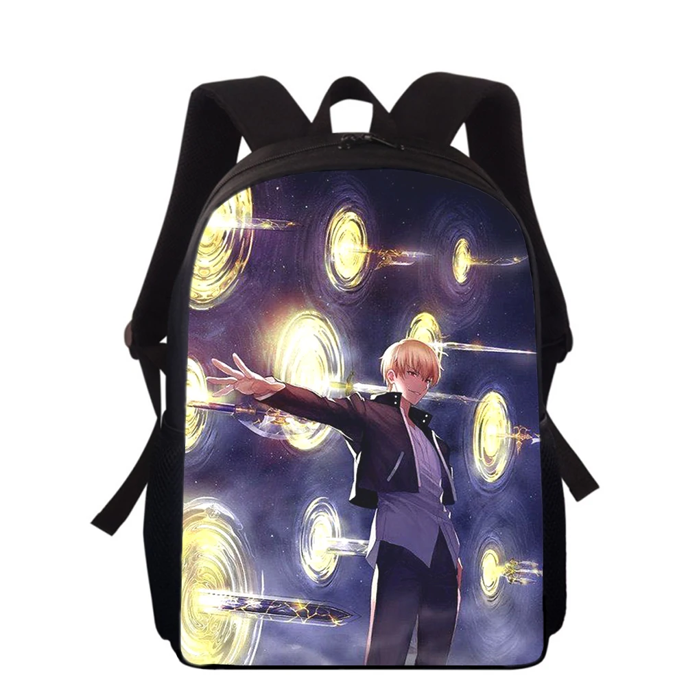 Anime Fate Gilgamesh 15” 3D Print Kids Backpack Primary School Bags for Boys Girls Back Pack Students School Book Bags