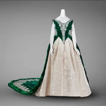 1888s Russian Royal Court Victorian Wedding Elegant Prom Dress Historical Retro Masquerade Ball Gown