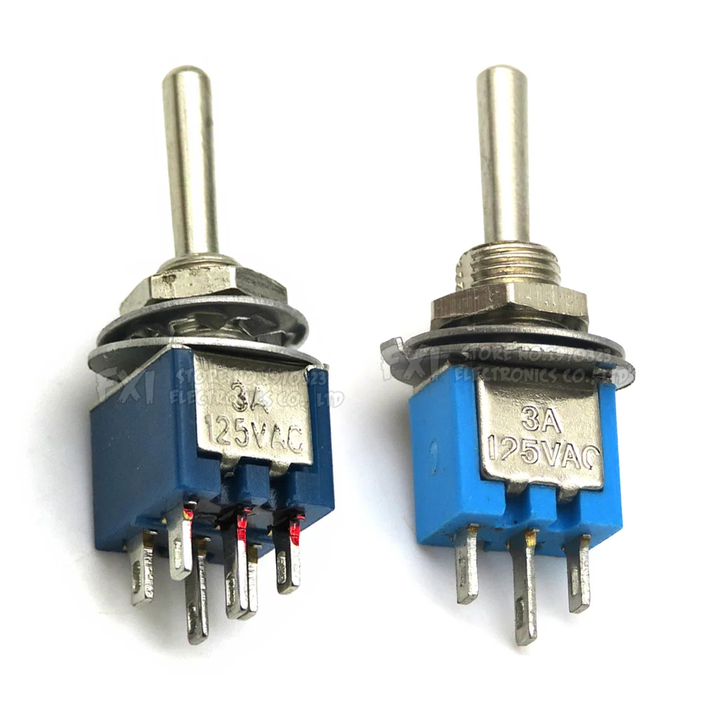 5 Pz Smts-102 Smts-202 Interruttore A Levetta Sub-Miniaturizzato Azzurro On-On Spdt 3-Pin 3A 125Vac 1.5A Amp 250Vac Dl 6Pin