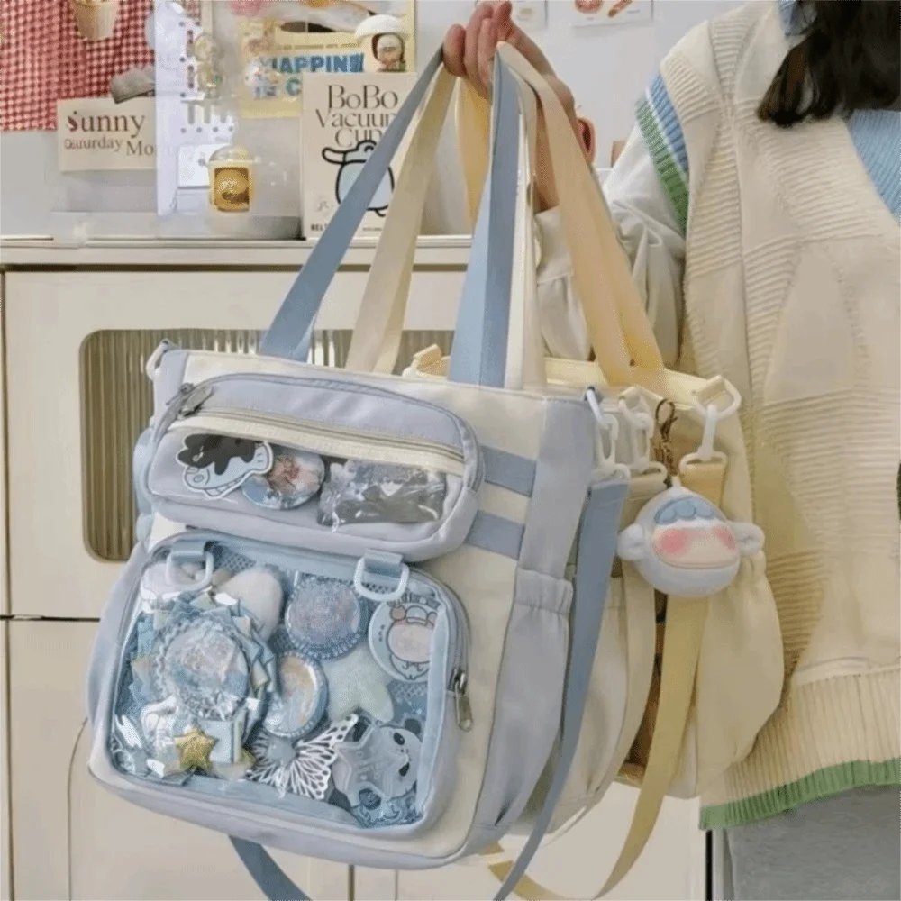 Süße transparente Ita-Tasche, Nylon, Anime-Schultertasche, tragbar, große Kapazität, Umhängetaschen, Damen-Handtasche