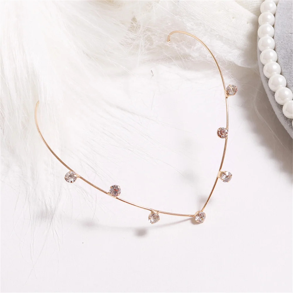New Pearl Diamond Tassel Back Hold Hair Band For Women Headbands Crystal Alloy Hairbands Flowers Stars Headwear Girls Headdres