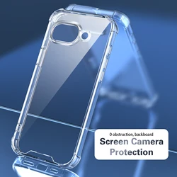 Shockproof Silicone Bumper with Clear Matte Back Cover - Durable Hard Phone Case - Google Pixel 9a (Airbag Clear Case)