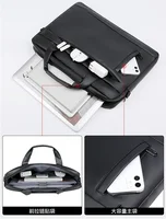 Porte-documents en cuir PU pour hommes, sac de bonne qualité, marque célèbre, sacs à bandoulière, sac à main de bureau, pochette d'ordinateur 15.6 pouces 6