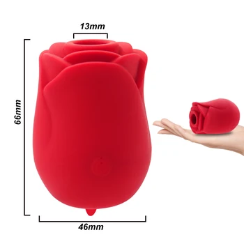 Female Clitoris Masturbators for Vibrator Rose Shape Tongue Licking Nipple Anal Stimulator Fast Women Lesbian Sex Toys adult toy 6