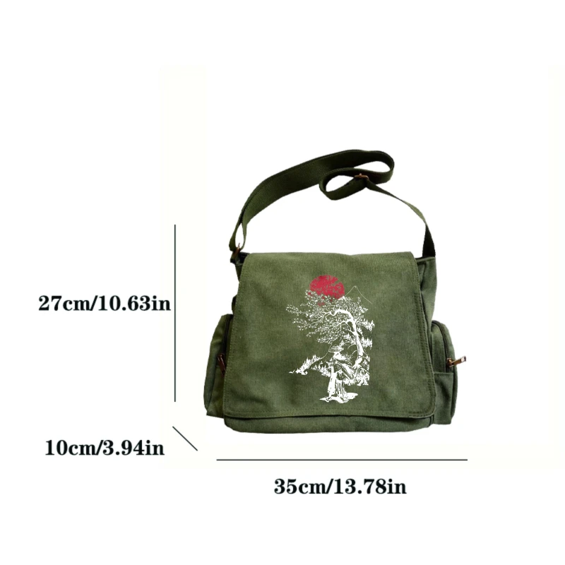 Vintage Unisex Shoulder Bag Men's Crossbody Bag Large Capacity Women's Laptop Bag Canvas Messenger Bag