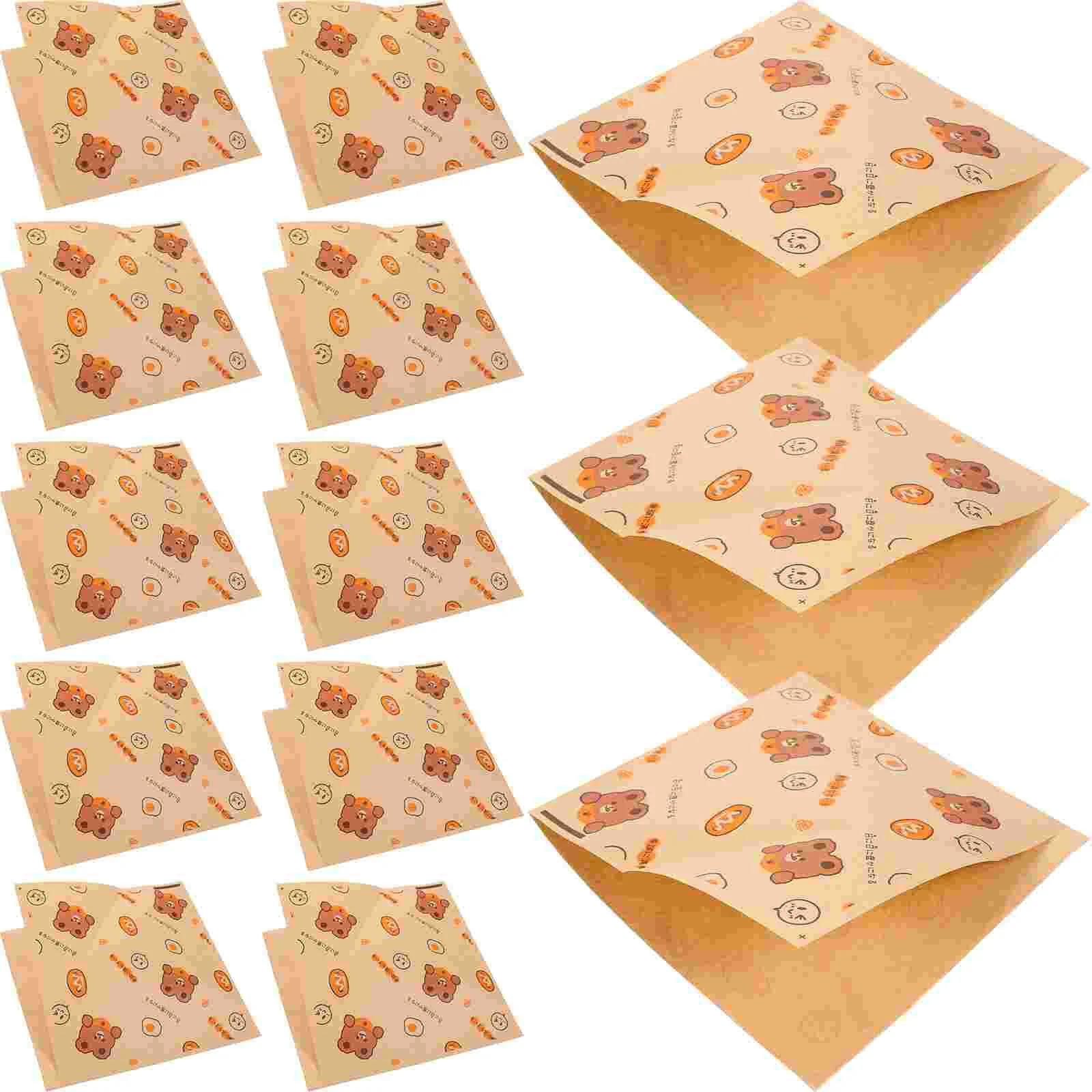 Sandwich Wrappers French Fries Wrapping Paper Greaseproof Food Compact Bread Cheese Baked Goods Packaging Baking