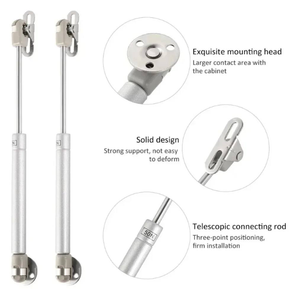 2/4 Pack Gas Struts 20N-200N Gas Spring Cabinet Hinge Copper Core Lift Support Kitchen Cupboard Door Hydraulic Support Bar furniture hinge cabinet door hinges cabinet hinges