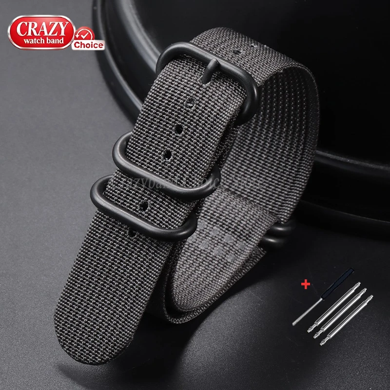 Durable Nylon Canvas Watch Strap with Universal Sport Design and Multiple Buckle Options