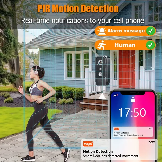 Tuya Smart Wifi Doorbell Video Intercom with CCTV Alarm System 1080P Video Door Entry Intercom with RFID Unlock 5