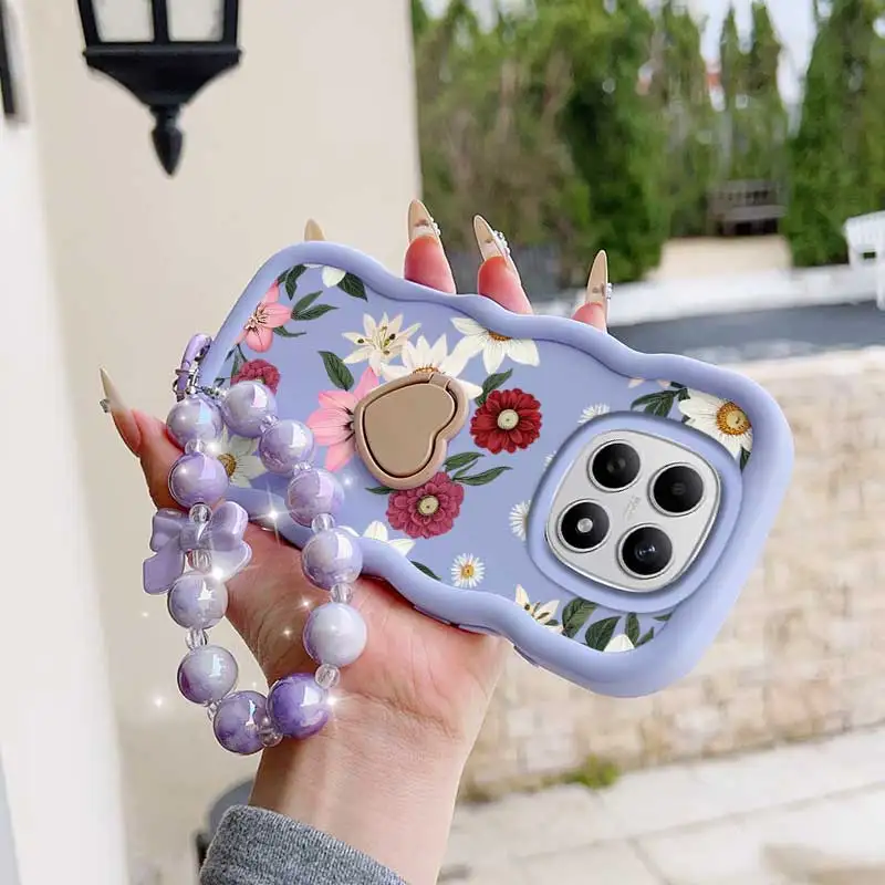 Fragrant Flower Phone Case Set with Lanyard & Stand - 3-Piece Bundle
