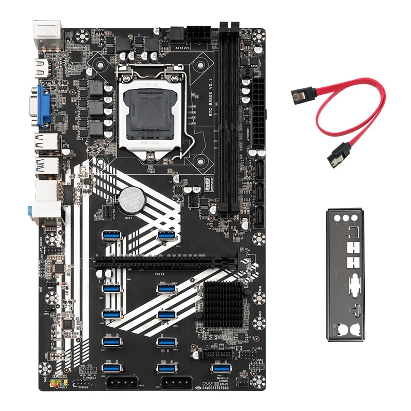 motherboard B250S Mining Motherboard+Baffle+SATA Cable LGA1151 11XUSB3.0+1XPCIE 16X Slot DDR4 SATA3.0 For ETH Miner Motherboard gaming pc motherboard