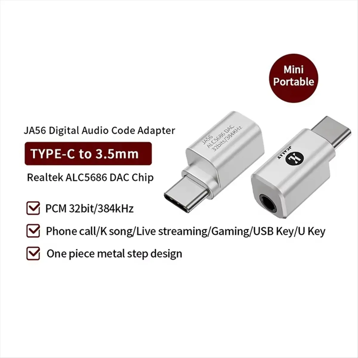 A72Z JA56 Type-C - 3.5mm HIFI 어댑터 앰프 384kHz/32bit 디..