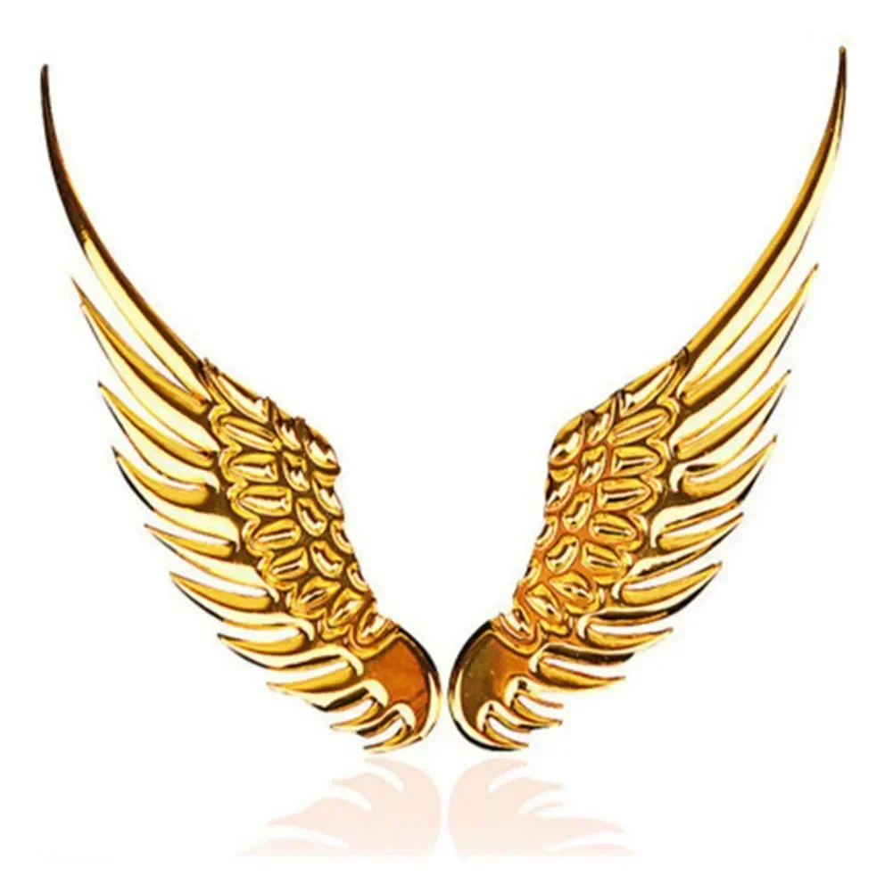 Car Sticker 3D Eagle Angel Wings Badge Style ABS Decals Silver/Gold Exterior Accessories 1pair