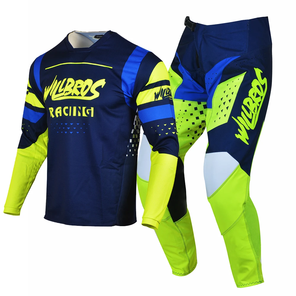 Willbros Motocross Jersey and Pants Combo Suit MTB BMX DH Enduro Dirt Bike Adult Gear Set Offroad