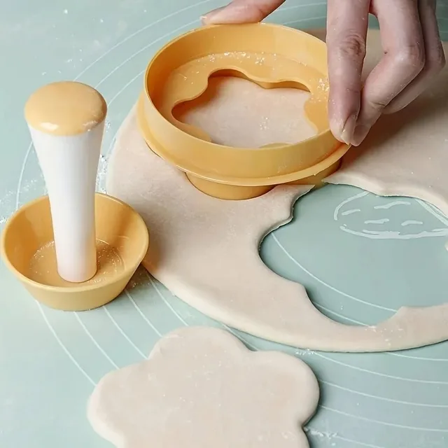 Pastry Dough Tamper Set Flower Shaped Cutter Cake Mold Creative Cake Cup Presser Biscuit Mold Pie Tamper Kitchen DIY Baking Tool 6