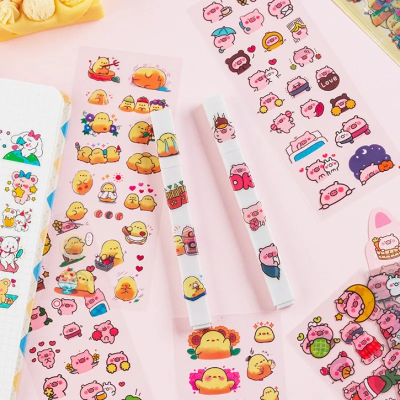 10 Stück Kawaii Scrapbooking-Aufkleber Fahrrad-Sticker Geschenk Frosch Kinder Cartoon Schreibwaren PET Tagebuch-Aufkleber Notizbuch Niedliche Mädchen – Detail 5