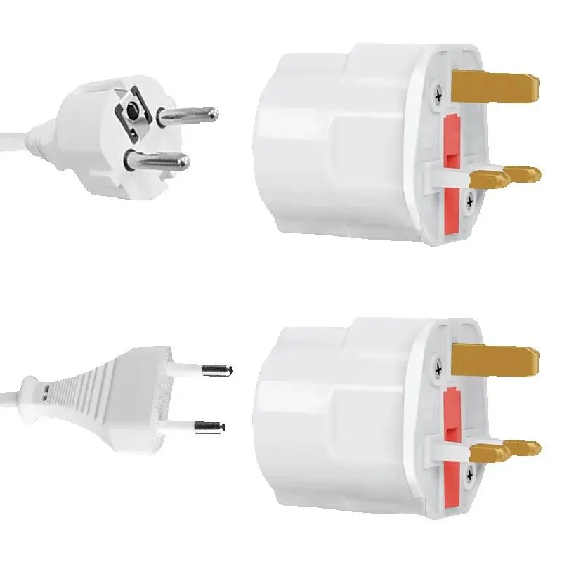 Plug Adapter EU to UK 2 Pin Socket 250V 13A Fused