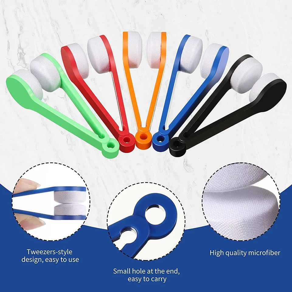 5 Pcs Mini Sun Glasses Eyeglass Microfiber Spectacles Cleaner Soft Brush  Cleaning Tool Mini Microfiber Glasses Eyeglasses Cleaner Cleaning Clip