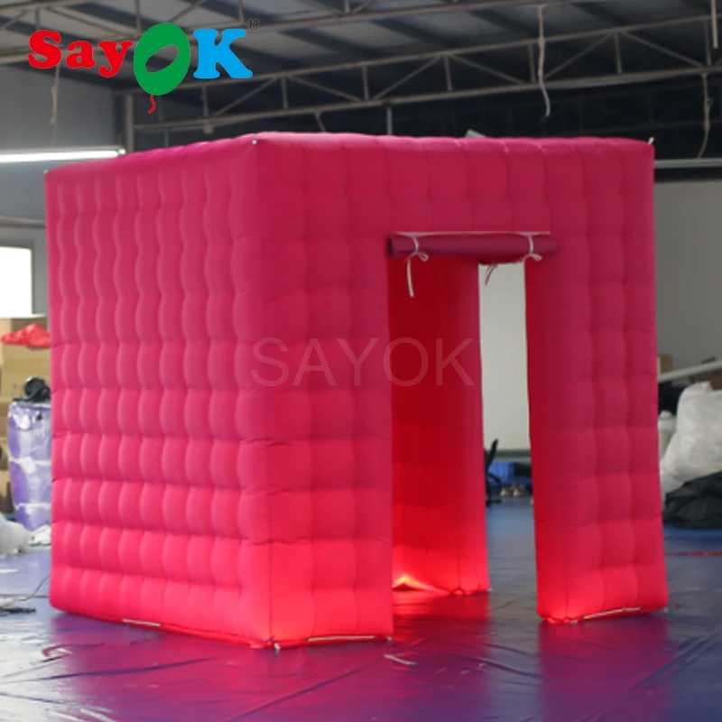 2.5mH Customized Inflatable Pink Photo Booth Portable Inflatable Photo Booth Enclosure Tent for Wedding Party Show Events