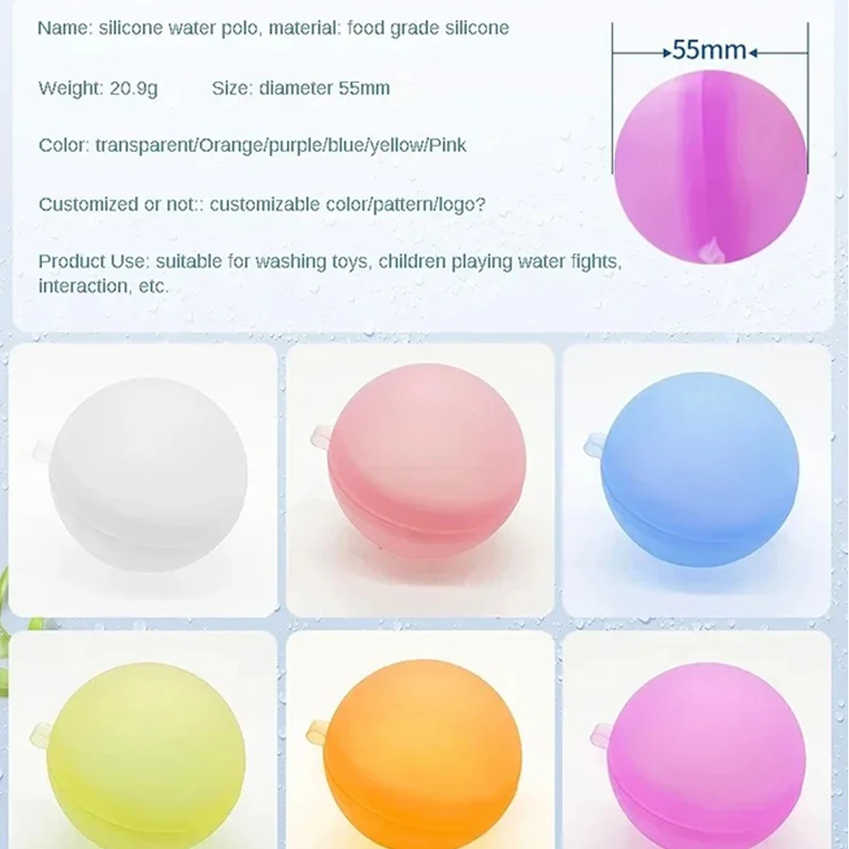 Reusable Water Balloons Toys Quick Fill Self Sealing Water Bomb for Summer Games Children's Adults Outdoor Activities Toy Gifts