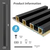 8-Pack 96 x 6in. WPC Acoustic Slat Wall Panel for Modern Interior Decor, TV Background, Living Room, Matte Black 4