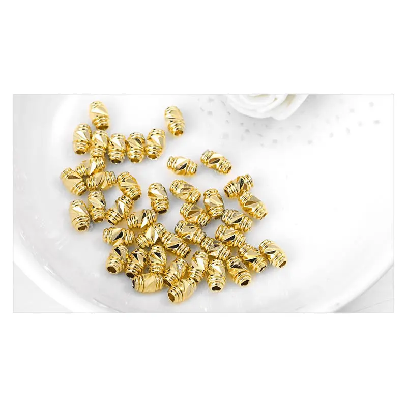 Cuentas de Brass Doradas de 18K Diseño Ovalado Cilíndrico Suministros para Hacer Joyería DIY - details 67