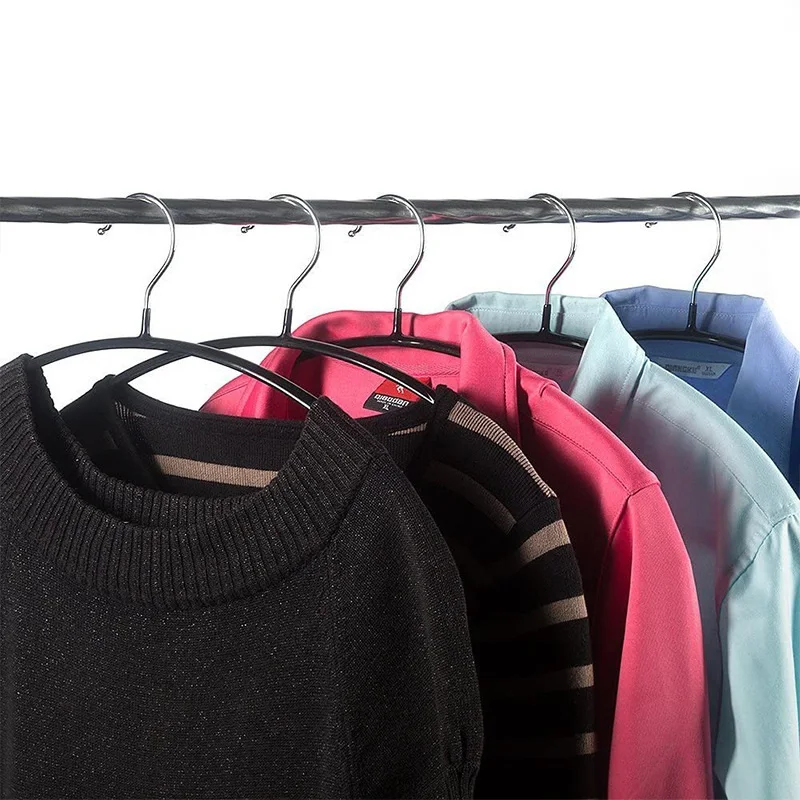 10-50 PCS Non-Slip Space Saving Clothes Hangers Durable Sturdy Contour Metal Shirt Clothes Hangers Suitable for Coat Jacket Suit 5