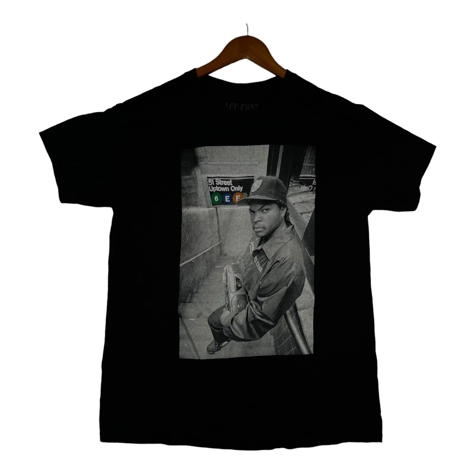 Ice Cube Shirt Uomo 51St Street Hip Hop Anni '90 Rap Friday Nwa Black Sz L Maniche Lunghe O Corte