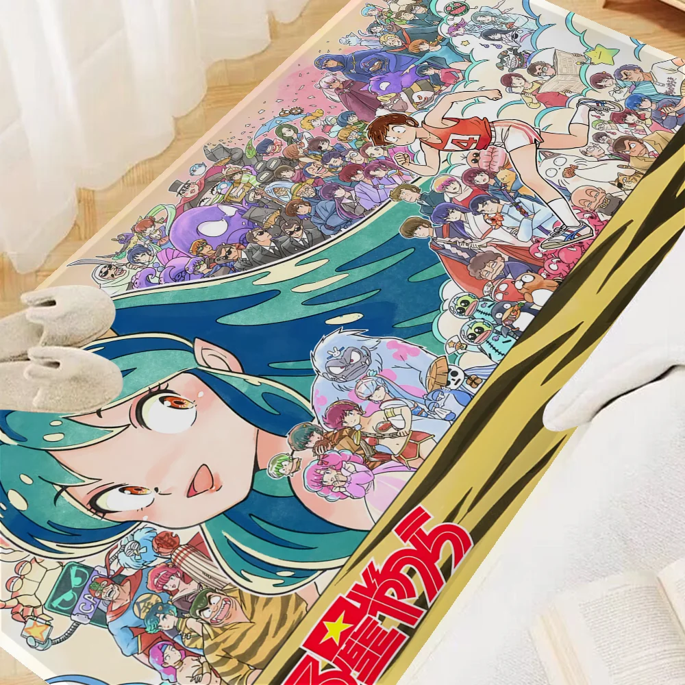 Urusei Yatsura Floor Mat Rectangle Anti-slip Home Soft Badmat Front Door Indoor Outdoor Mat Hotel Decor Mat 3