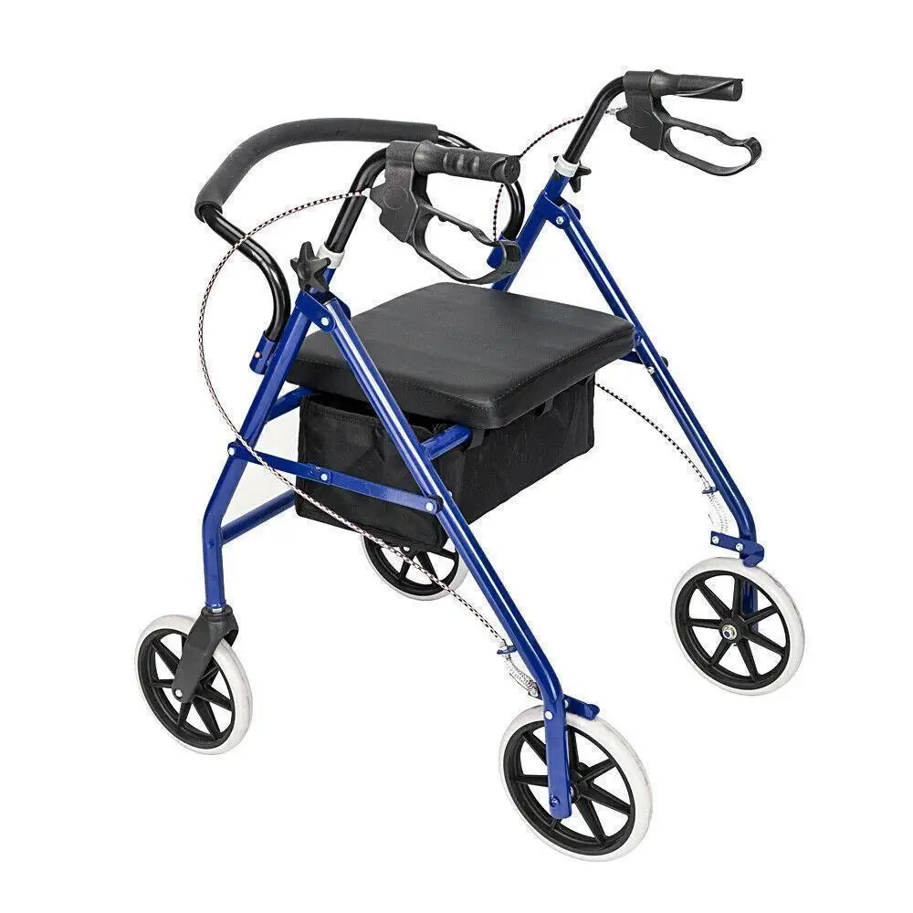 Extra Wide Bariatric Rollator Rolling Walker with Padded Seat flight simulator cockpit  bucket seat  wheel chair walker edison carmel modern rattan hanging egg swing chair with stand 78 inch grey and teal