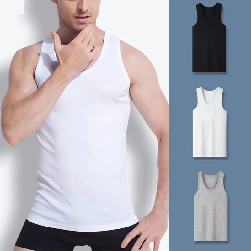 

Men Sports Tank Top Summer Breathable Sleeveless Round Neck Solid Color Tops Running Fitness Tops for Men Clothing Vest Tank Top