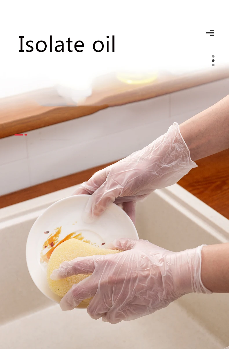 Description Picture 6 of itemDisposable Food Grade PVC Gloves for Restaurant Kitchen BBQ Cleaning, 100pcs, Eco - friendly Plastic Gloves Gadget