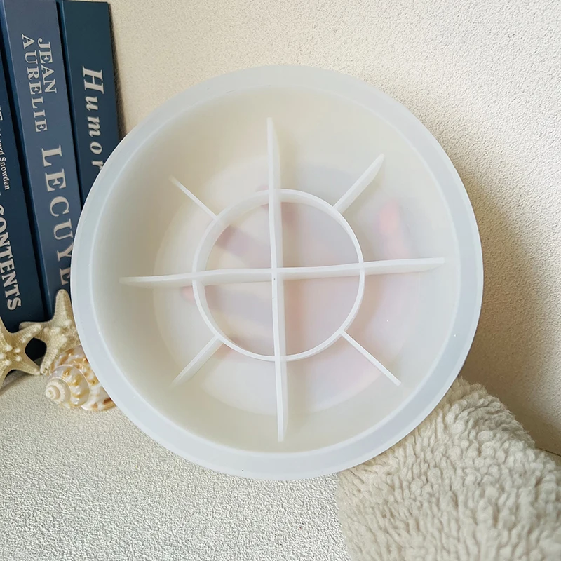 20cm Round Cement Bowl Flowerpot Mold Terrazzo Concrete Candle Cup Vessel Silicone Mold Epoxy Resin Clay Large Bowl Storage Tray silicone mold