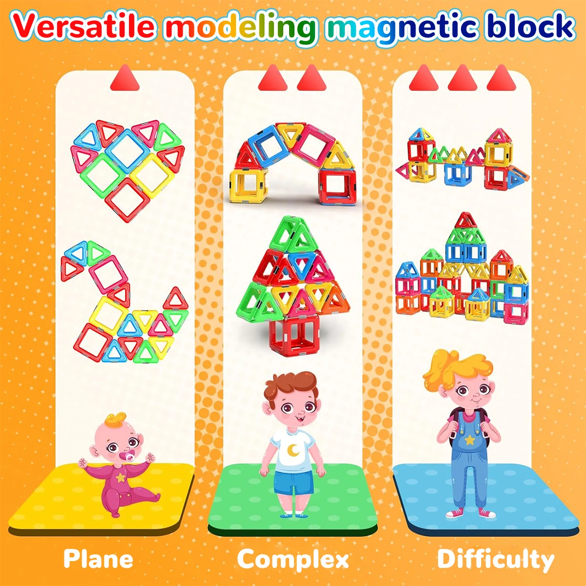 Juego de juguetes de construcci&oacute;n v&aacute;stago grande formas coloridas variadas y juguete aprendizaje educativo vibrante