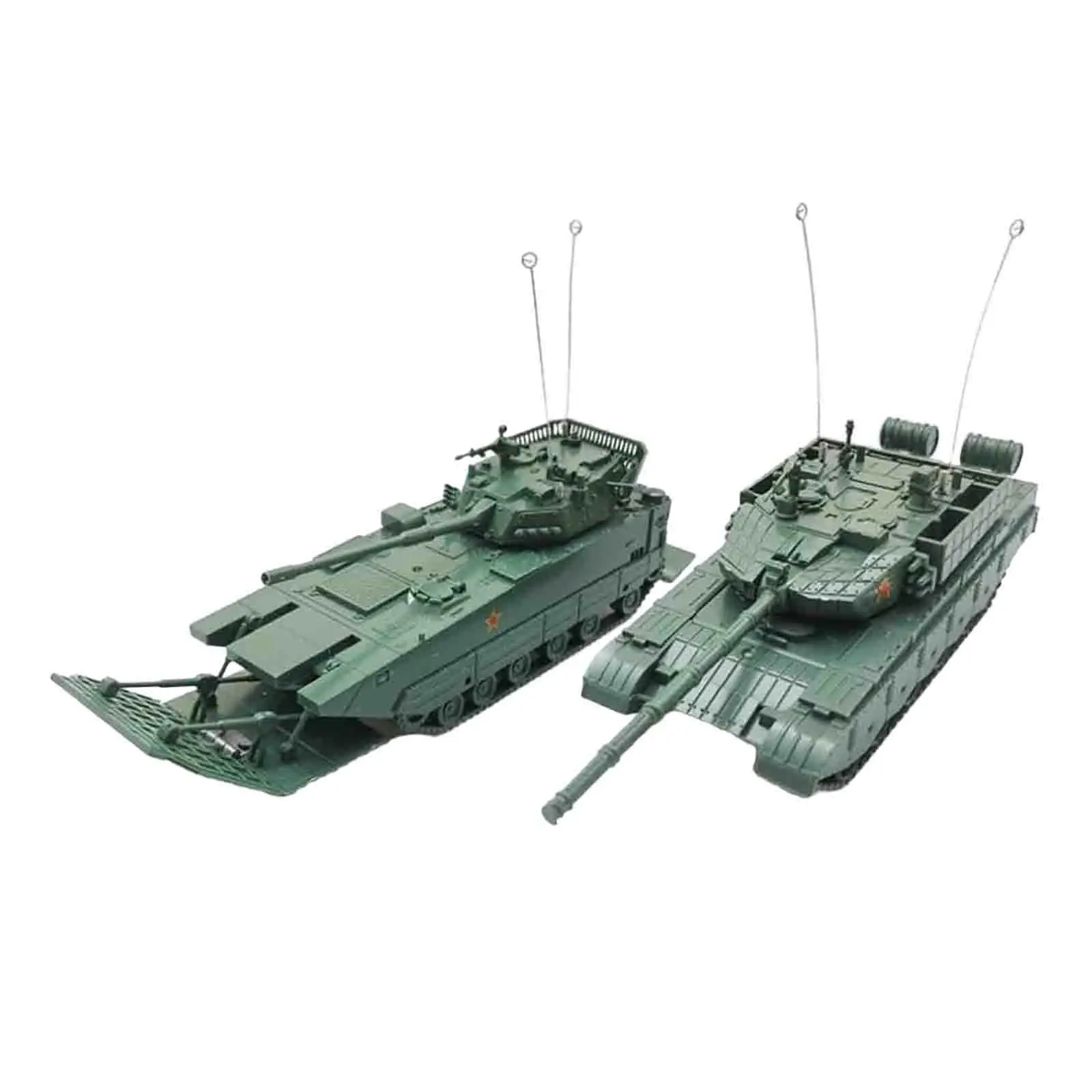 2 Pieces 1:72 Scale Tank Chariot Model with Rotation Fort Tracked Crawler Chariot for Collectibles Adults Children Keepsake Kids