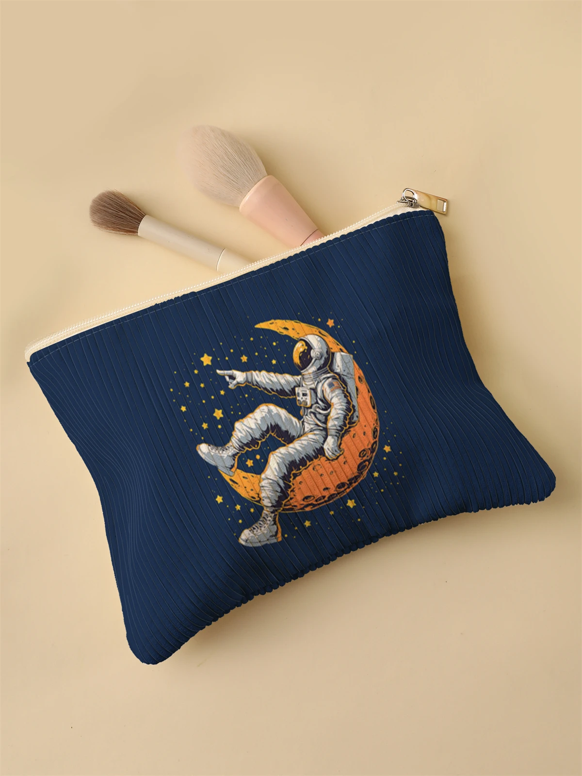 Corduroy Travel Cosmetic Bag Portable Makeup Storage Bag Purses Women Large Capacity Zipper Make Up Organizer Storage Clutch