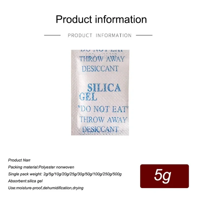 2/5/10/20g Package Non Toxic Silica Gel Desiccant Damp Kitchen Room Living Moisture Dehumidifier Absorber Bag 5