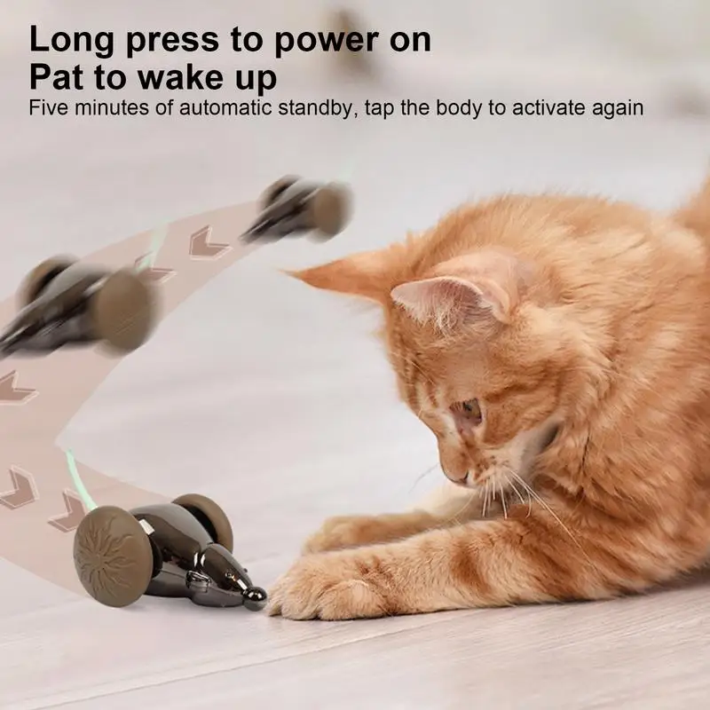 Remote Control Mouse For Cats Rechargeable Mouse Interactive Cat Toy With Brilliant Light Tail Smart Electronic Moving Toy
