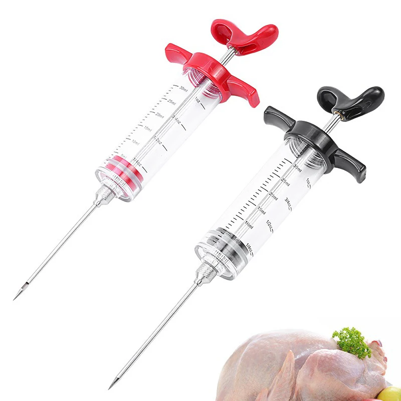 Flavor Needle BBQ Meat Injector Spice Syringe Marinade Injectors Stainless steel Pork Steak Meat Sauces Syringes Kitchen Tools