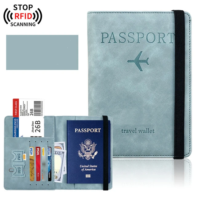 Couverture de Passeport en PU RFID Étanche, Portefeuille de Carte de  Crédit, d'Identité, de Document