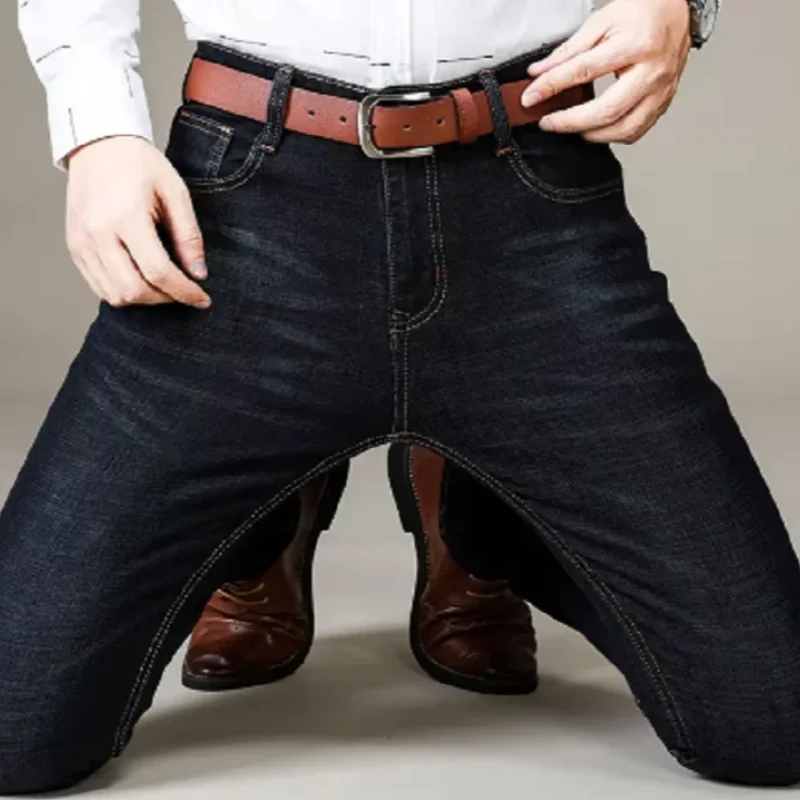 2025 Men NEW Men's Fashion Business Jeans Classic Style Casual Stretch Slim Jean Pants Male Brand Denim Trousers Black Blue Me 4