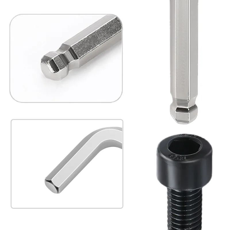 Description Picture 6 of item1Pc Allen Wrench 1.5mm 2mm 2.5mm 3mm 4mm 5mm 6mm 8mm Ball Head Hexagonal Key Wrench L-shaped Spanner Hand Repair Tools