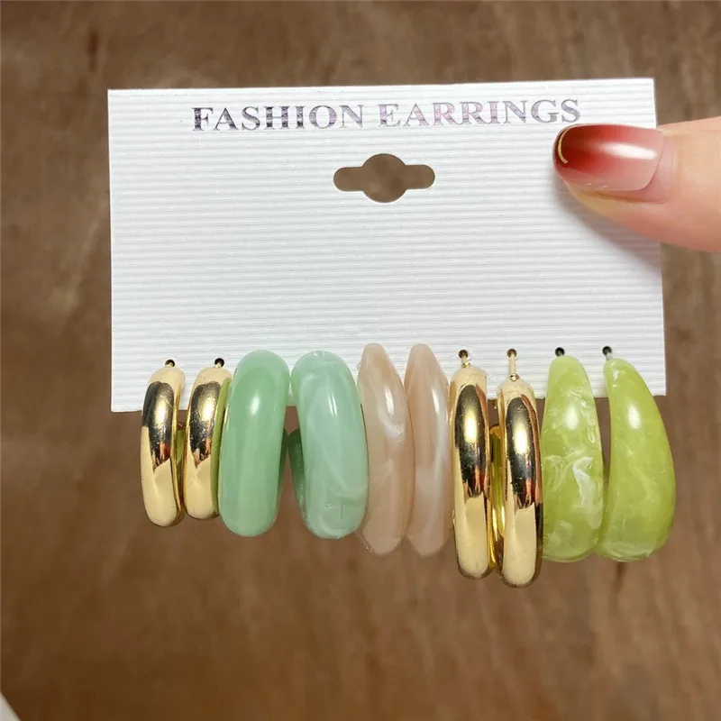 Dangle Earrings Set Butterfly Acrylic Hollow Drop Earrings Heart Hoop Earring for Women Jewelry Gifts