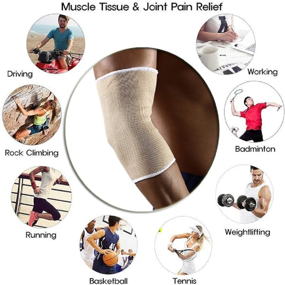 1Pair Elbow Sleeve Brace Tendonitis Women Men Compression Elbow Support Sports Protection Joint Support Pain Relief