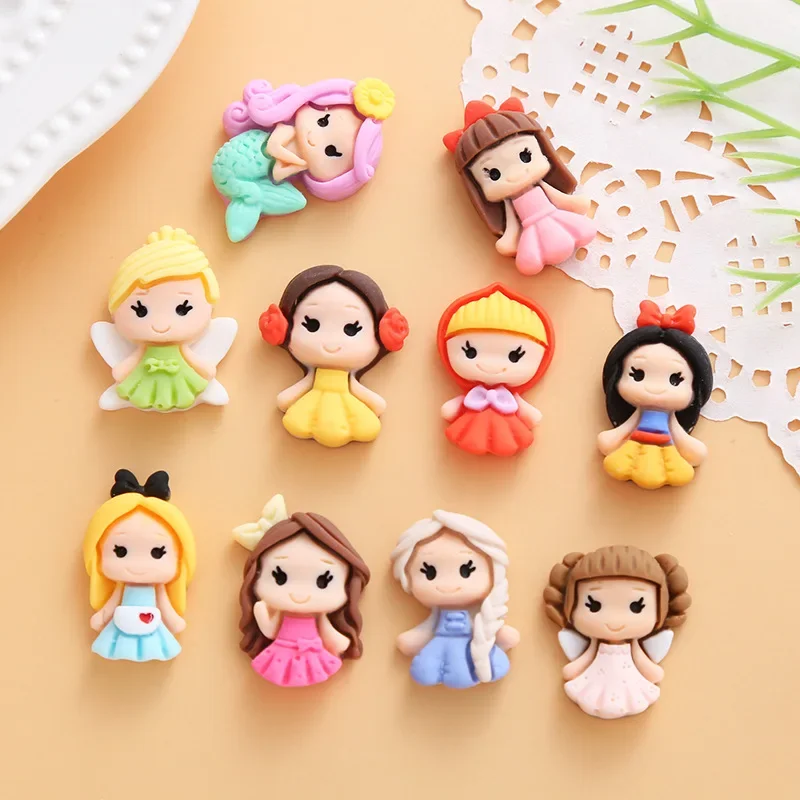 

10 Pcs New Lovely Mini Kawaii Cartoon Princess Series Resin Scrapbook Diy Jewellery Hairpin Accessories Decorate Craft