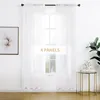 4 Panels White Sheer Curtains 108 inches Long Rod Pocket Semi Sheer Curtain Translucency Balance Privacy Voile Window Drapes 2
