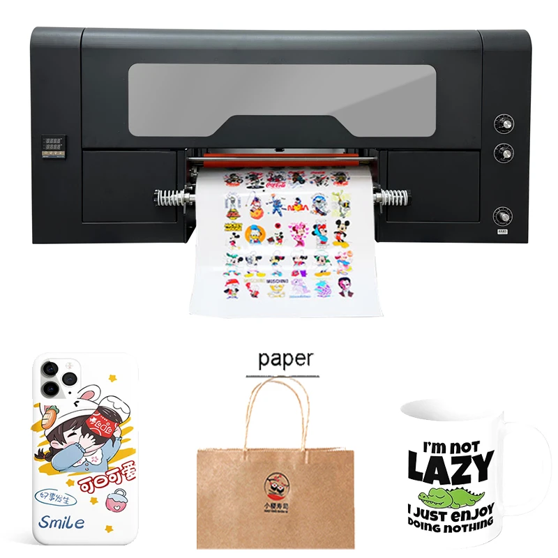 

A3 3cm UV DTF Printer Printing Machine XP600 Heads Laminating 2In1 UV Sticker Printer For Advertising Company