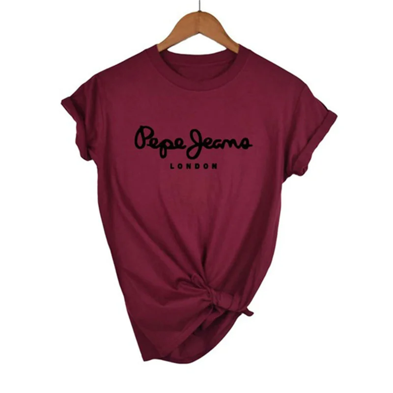 Newest Pepe-Jeans-London Logo T-Shirt Summer Women's Short Sleeve Popular Tees Shirt Tops Unisex mens graphic tees Tees