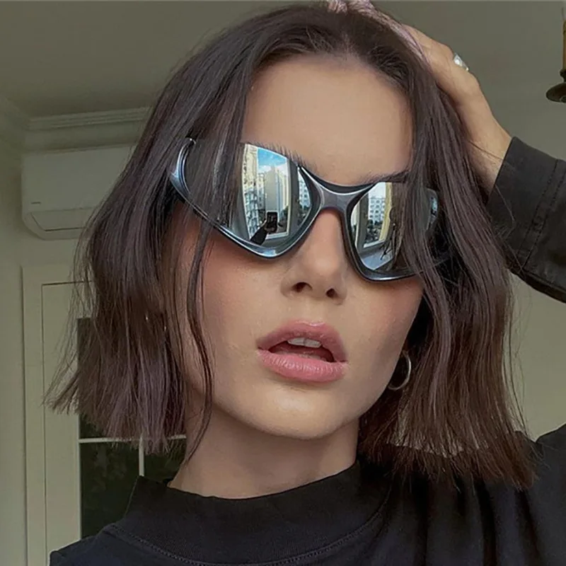 

Punk One Piece Sunglasses Goggle New Y2k Luxury Brand Sun Glasses Wrap Around Eyewear UV400 Female Designer Eyeglasses