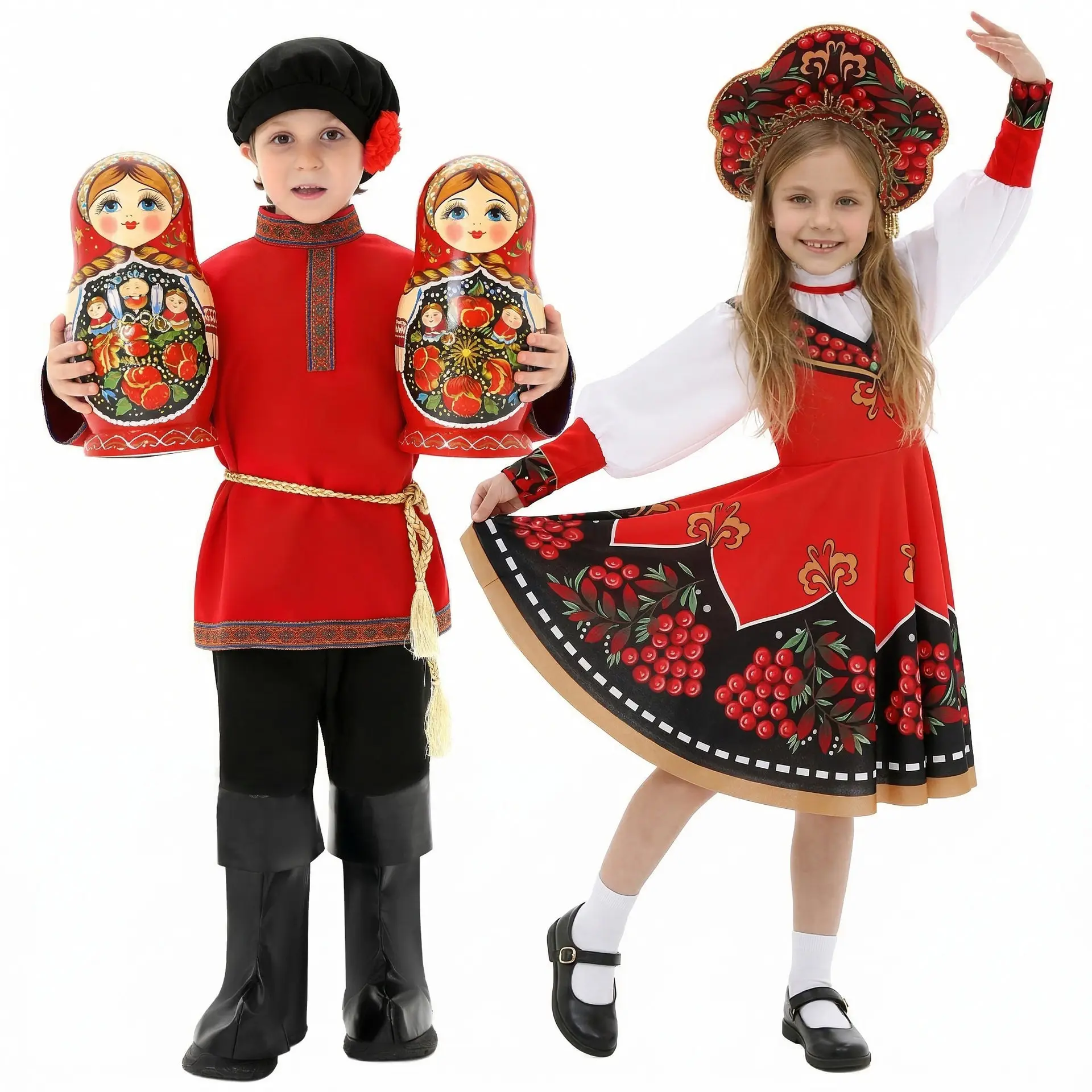 Costume Tradizionale Russo Unisex, Abito da Principessa o Principe Sarafan per Carnevale, Spettacoli Teatrali, Halloween e Cosplay - immagine 3